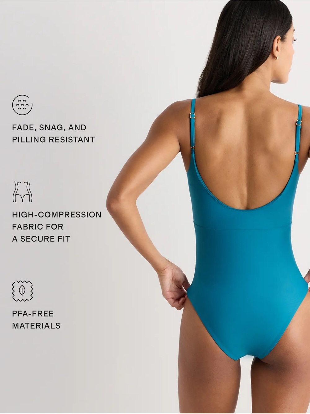 Quince Italian Cut Out One-Piece Swimsuit size S Small NWT - Picture 3 of 12
